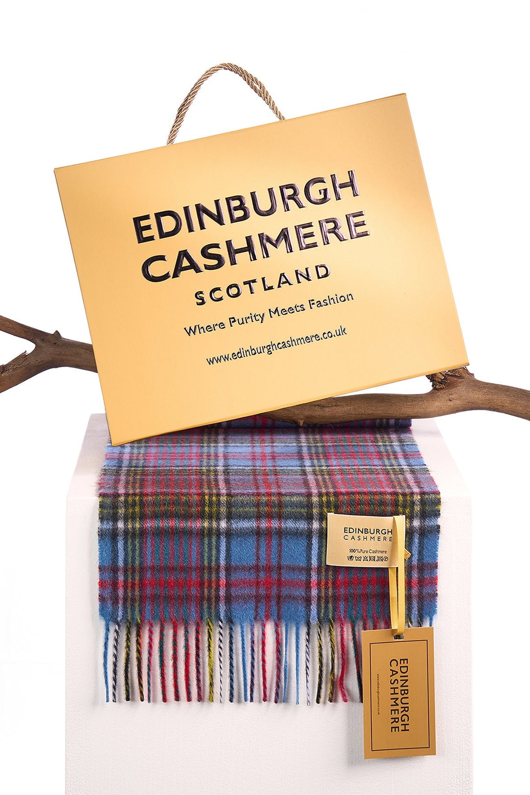 100% Pure Cashmere Scarf Design Anderson Tartan - Small Size