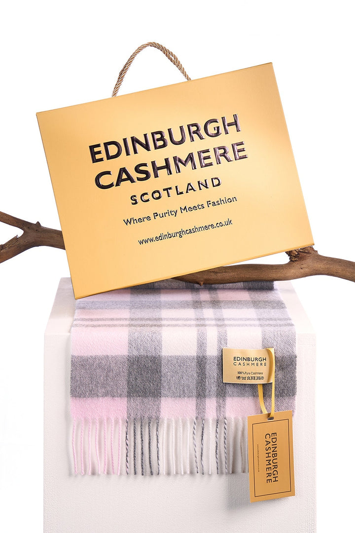 100% Pure Cashmere DC Pink Scarf - Small Size