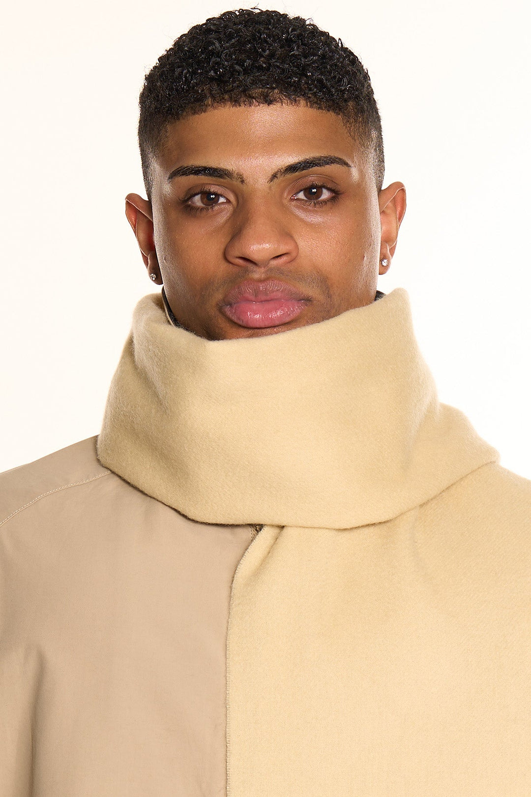 Plain Merino Wool Scarf Beige