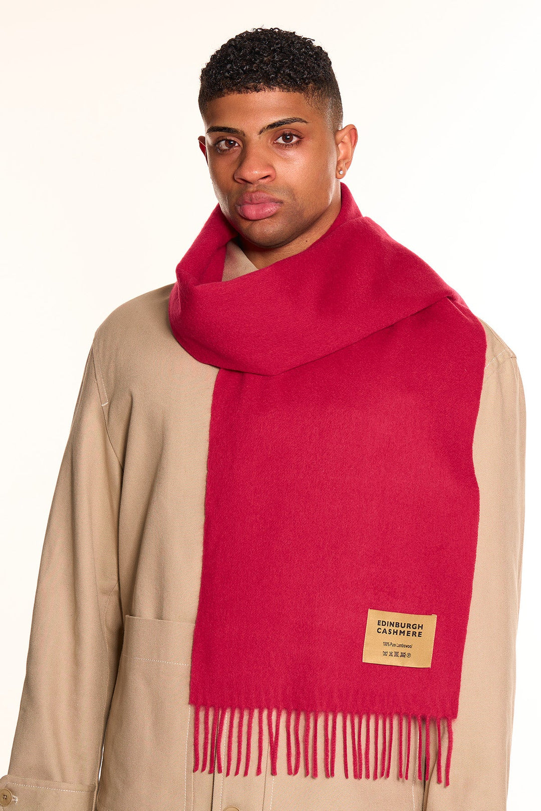 Plain Merino Wool Scarf Burgendy 2