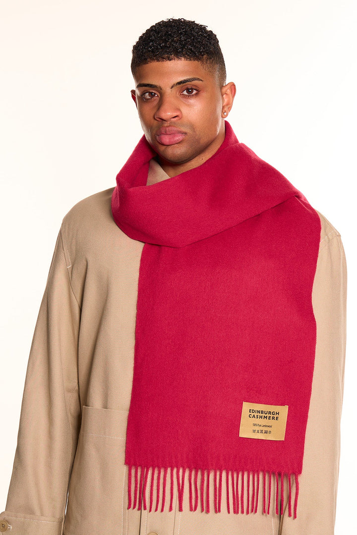 Plain Merino Wool Scarf Burgendy 2