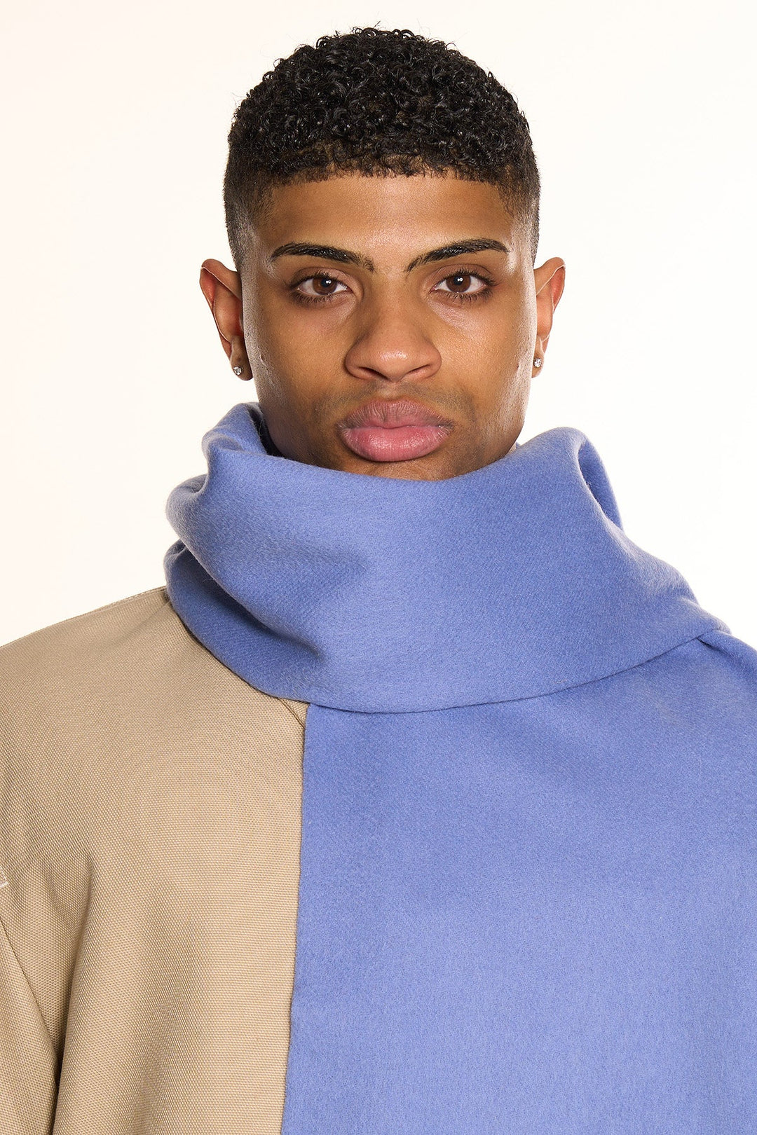 Plain Merino Wool Scarf Light Blue 126