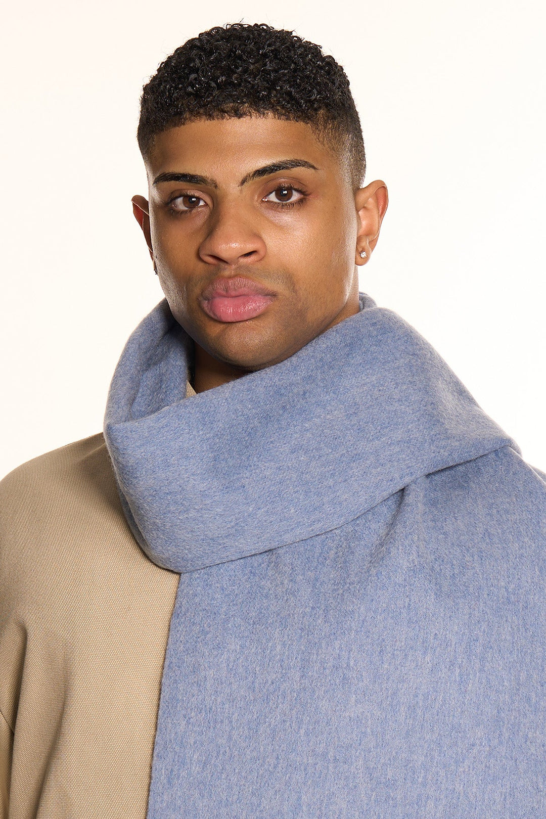 Plain Merino Wool Scarf Sky Blue 134