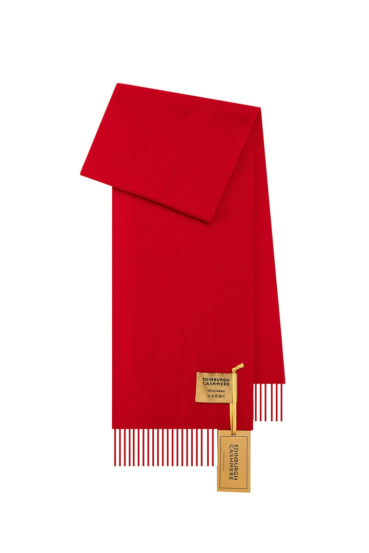 100% Pure Extra Fine Wool Scarf Red Small