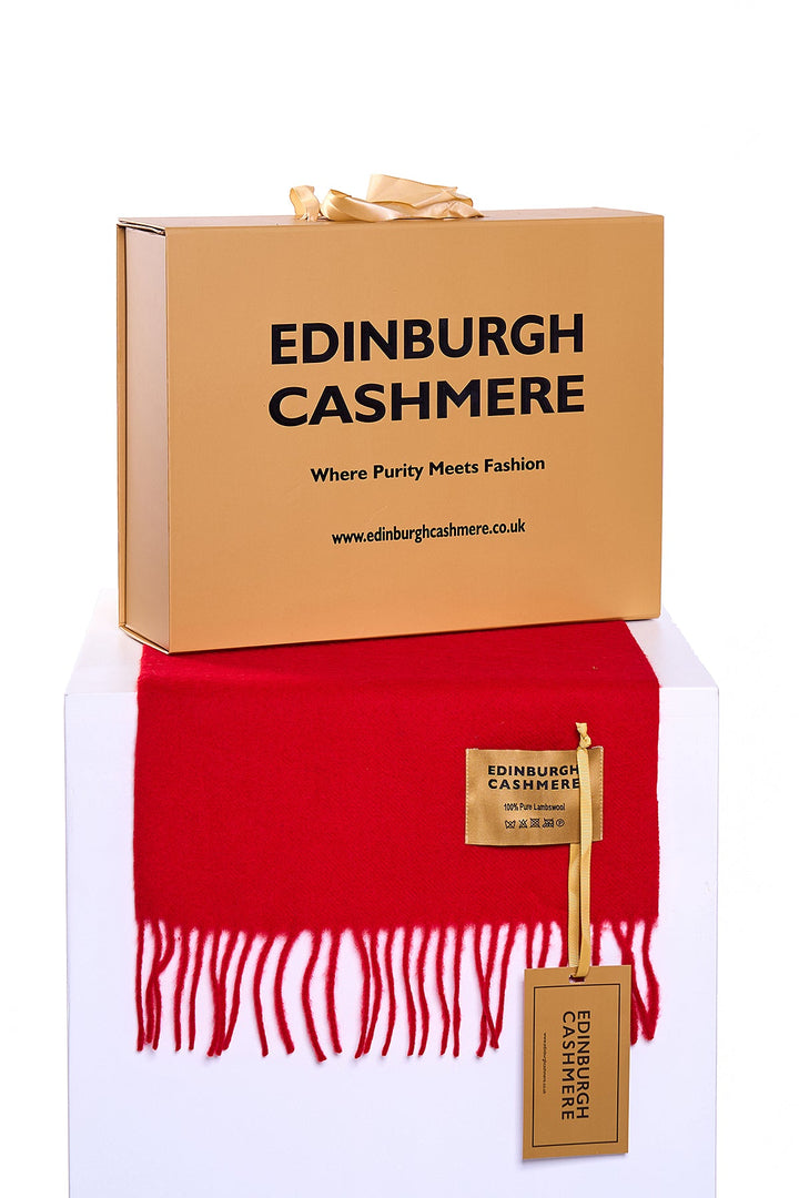 100% Pure Extra Fine Wool Scarf Red