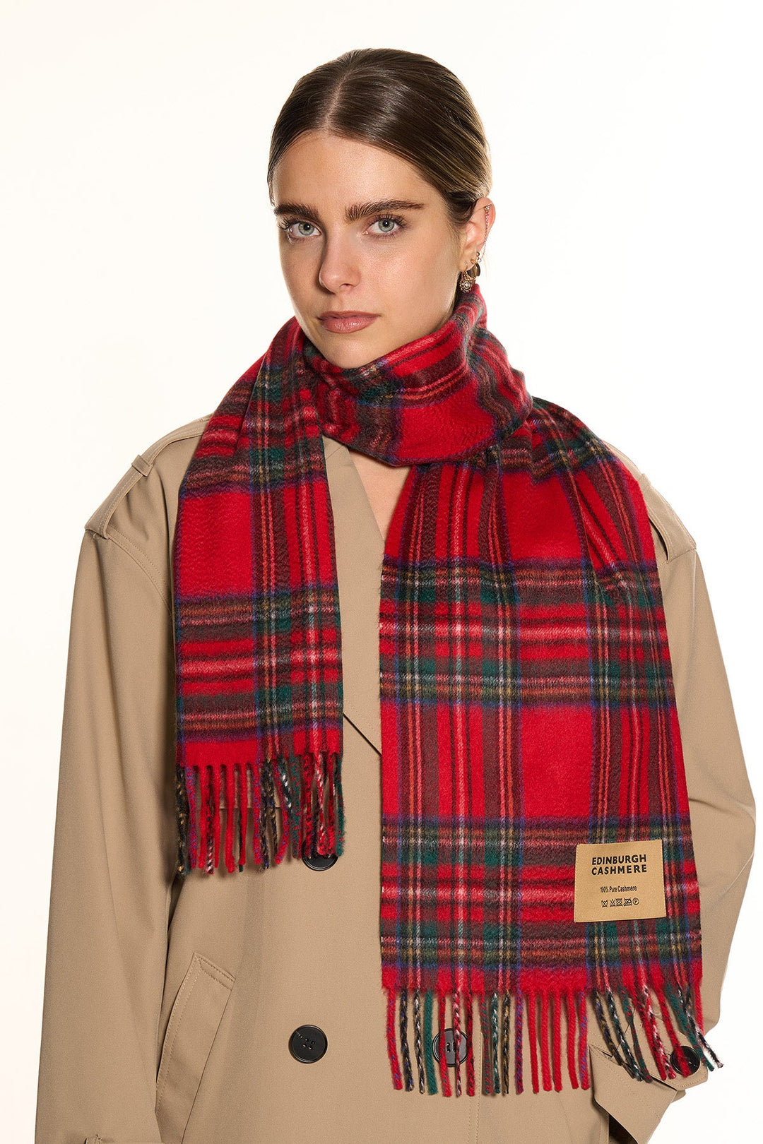 100% Pure Cashmere Royal Stewart Scarf - Small Size
