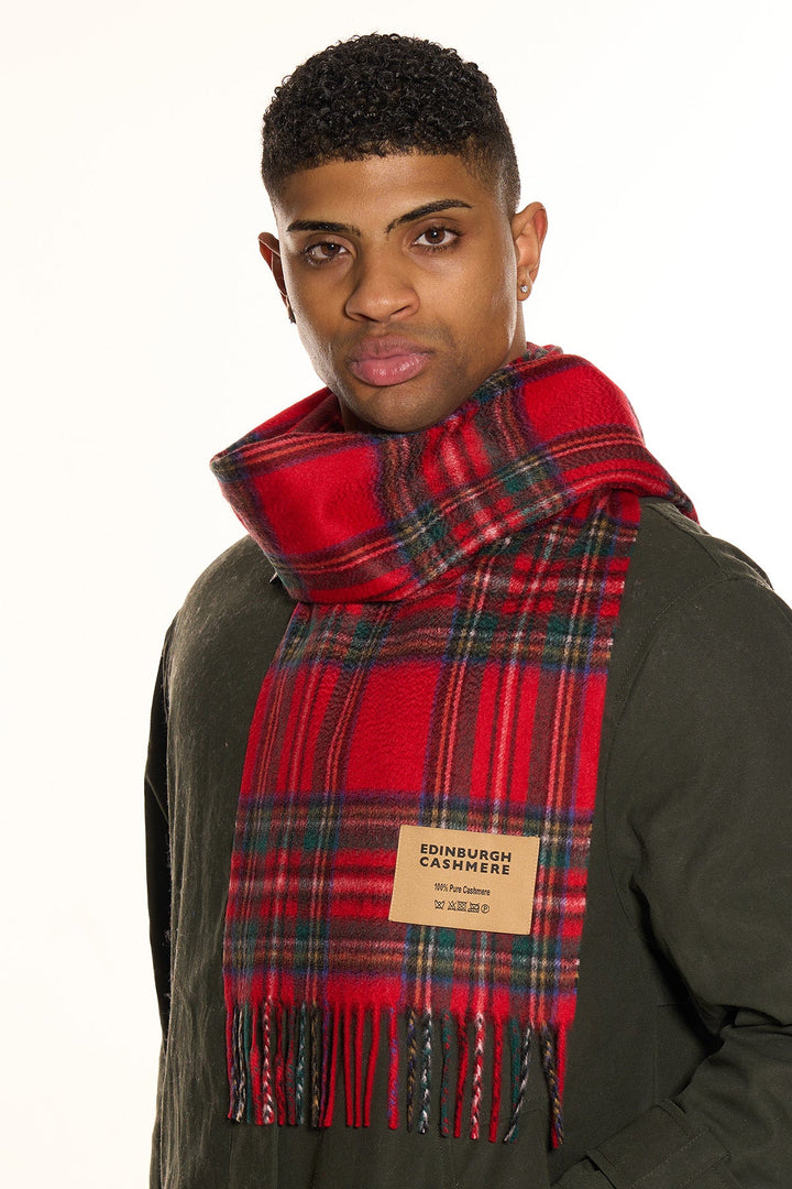 100% Pure Cashmere Royal Stewart Scarf - Small Size