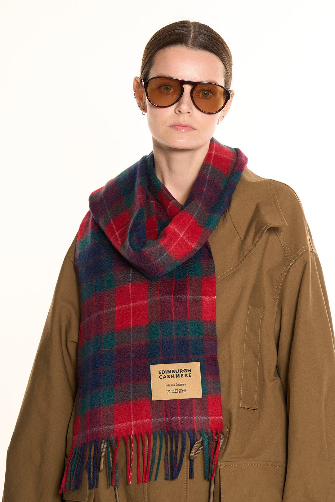 Scarves Fraser Red Clan 100% Pure Extra Fine Cashmere