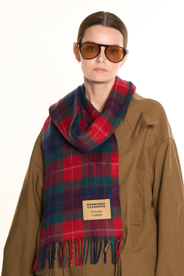 Scarves Fraser Red Clan 100% Pure Extra Fine Cashmere