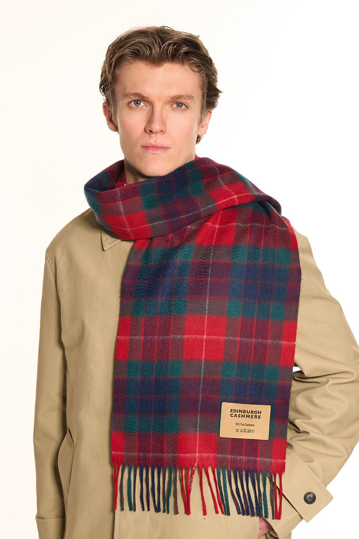 Scarves Fraser Red Clan 100% Pure Extra Fine Cashmere