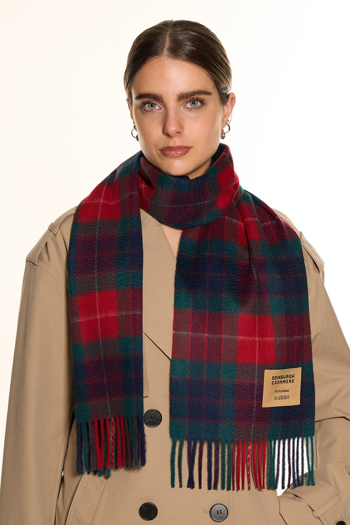 Scarves Fraser Red Clan 100% Pure Extra Fine Cashmere - Small Size