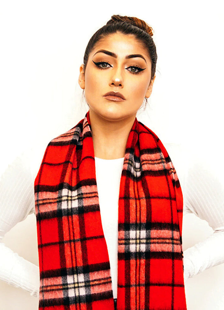Scarf  100% Pure Lambswool Scottish Design Thomson Red